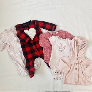 3M Baby Girl Clothes Bundle Onesies and Sleepers Size 3 Months